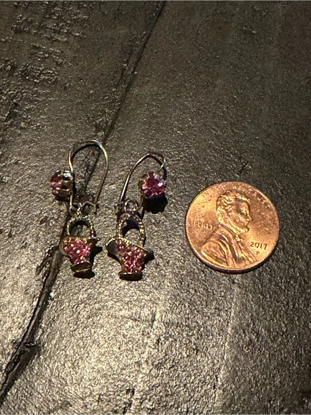 Vintage Pink Basket Charm Drop Earrings - Women Jewelry
